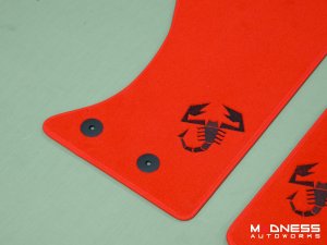 FIAT 124 Floor Mats - Red Carpet w/ Black Scorpion